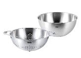 FISSLER STAINLESS STEEL MIXING BOWL 24CM W/COLANDER SET 2PCS
