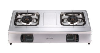 簡栢 SIMPA 石油氣雙頭座枱爐(銀色)LPG Double Burner Hotplate(Silver) UZH2SL