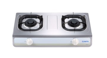 簡栢 SIMPA石油氣雙頭座枱爐(銀色) LPG Double Burner Hotplate(Silver) WZH2SKL