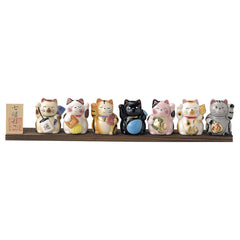 Seven Ceramic Japanese Lucky Cats (Made in Japan)